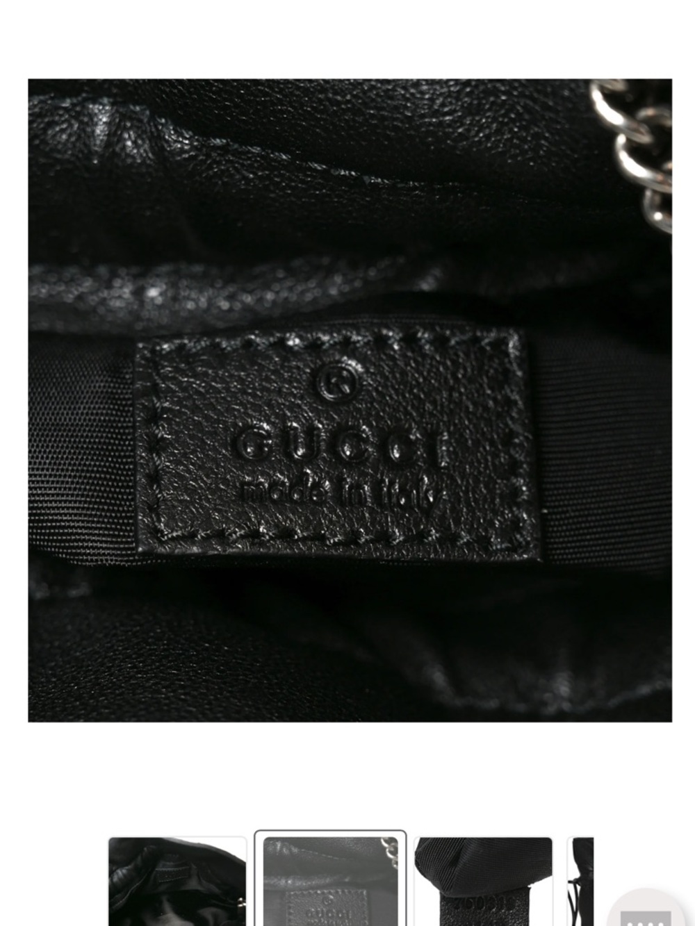 Gucci Black Quilted Leather Mini Bucket Bag with Chain - Picture 3 of 3